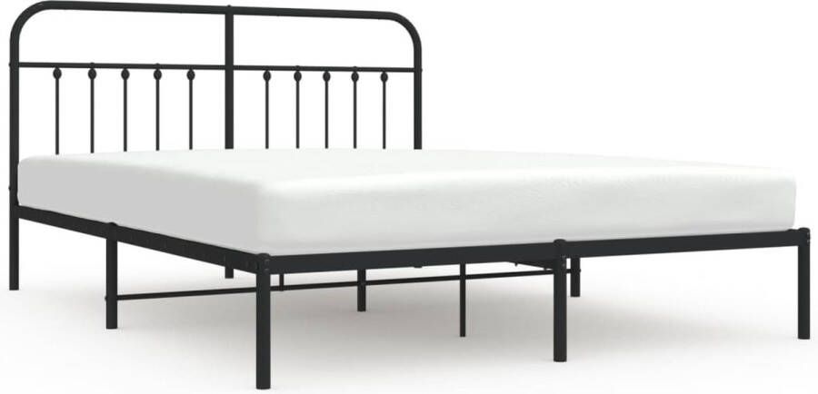 VidaXL -Bedframe-met-hoofdbord-metaal-zwart-180x200-cm