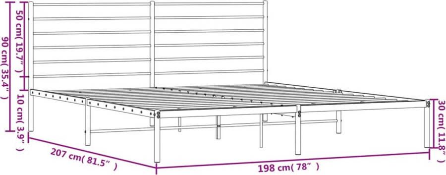 VidaXL -Bedframe-met-hoofdbord-metaal-zwart-193x203-cm