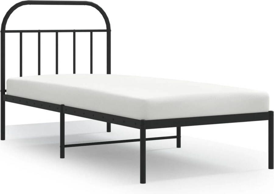 VidaXL -Bedframe-met-hoofdbord-metaal-zwart-90x200-cm