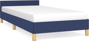 VidaXL Bedframe met hoofdbord stof blauw 80x200 cm