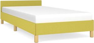 VidaXL Bedframe met hoofdbord stof groen 80x200 cm
