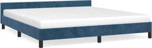 VidaXL Bedframe met hoofdeinde fluweel donkerblauw 160x200 cm