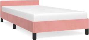 VidaXL Bedframe met hoofdeinde fluweel roze 80x200 cm
