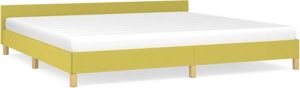 VidaXL Bedframe met hoofdeinde stof groen 200x200 cm