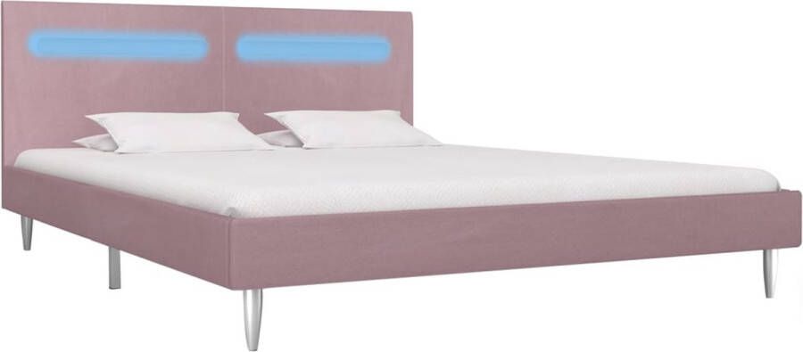 VidaXL -Bedframe-met-LED-stof-roze-180x200-cm