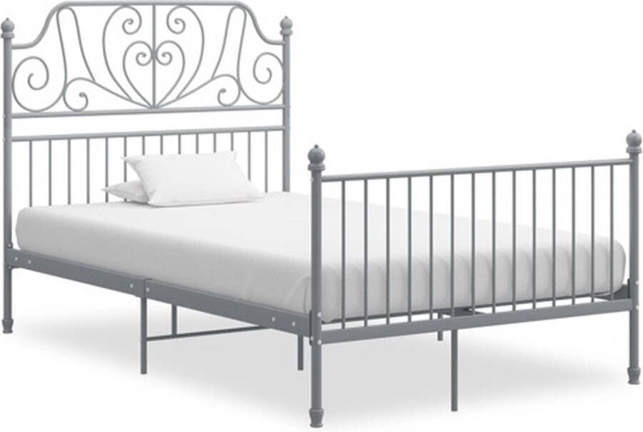 VidaXL Bedframe metaal en multiplex grijs 120x200 cm