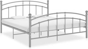 VidaXL Bedframe metaal grijs 160x200 cm