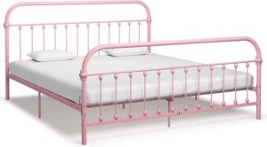 VidaXL Bedframe metaal roze 180x200 cm
