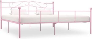 VidaXL Bedframe metaal roze 200x200 cm