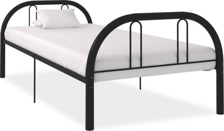 vidaXL Bedframe metaal zwart 90x200 cm