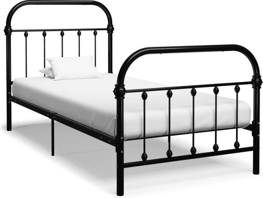 VidaXL -Bedframe-metaal-zwart-90x200-cm