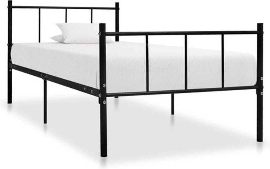 vidaXL Bedframe metaal zwart 90x200 cm