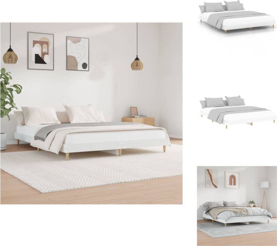 VidaXL Bedframe naam Bedframes 203 x 153 x 20 cm Wit Houtconstructie Bed