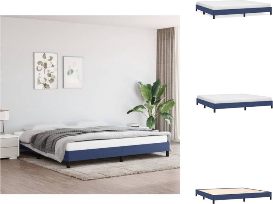 VidaXL Bedframe naam Bedframes 203 x 203 x 25 cm Blauw stof 100% polyester Bed