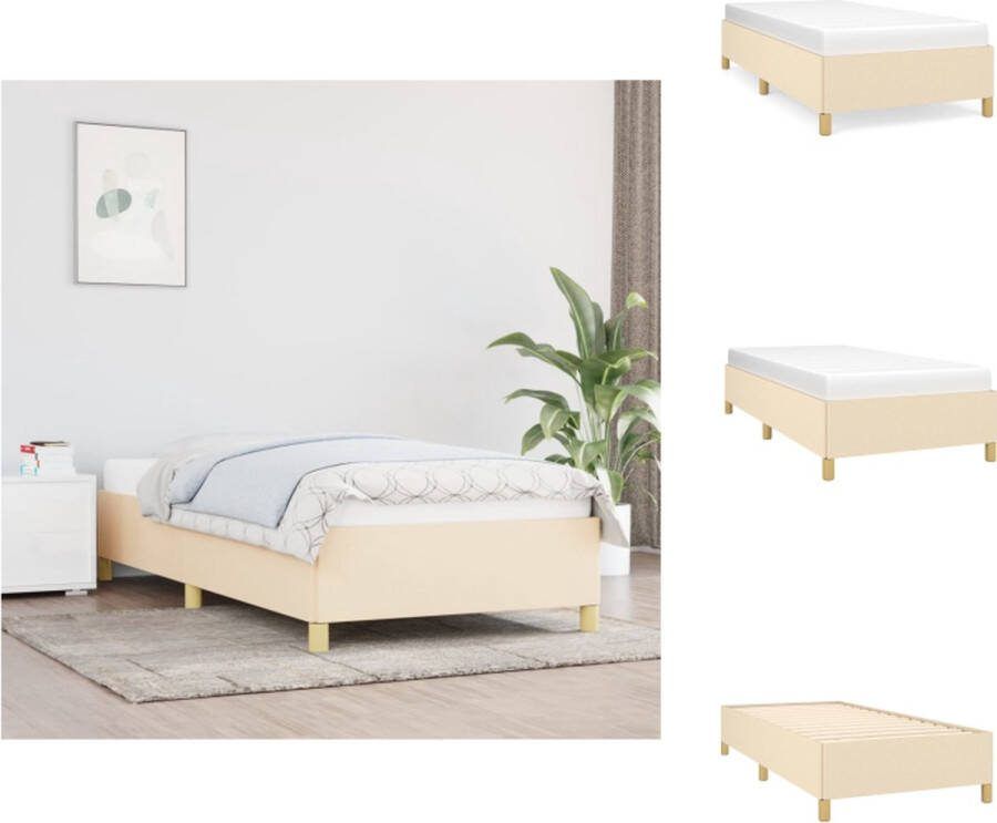 VidaXL Bedframe niet vermeld Bedframes 203x93x35 cm Crème Bed