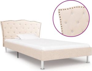 VidaXL Bedframe stof linnenkleurig 90x200 cm