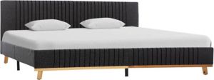 VidaXL Bedframe Stof Donkergrijs 160x200 Cm