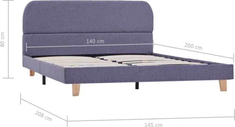 vidaXL Bedframe stof lichtgrijs 140x200 cm