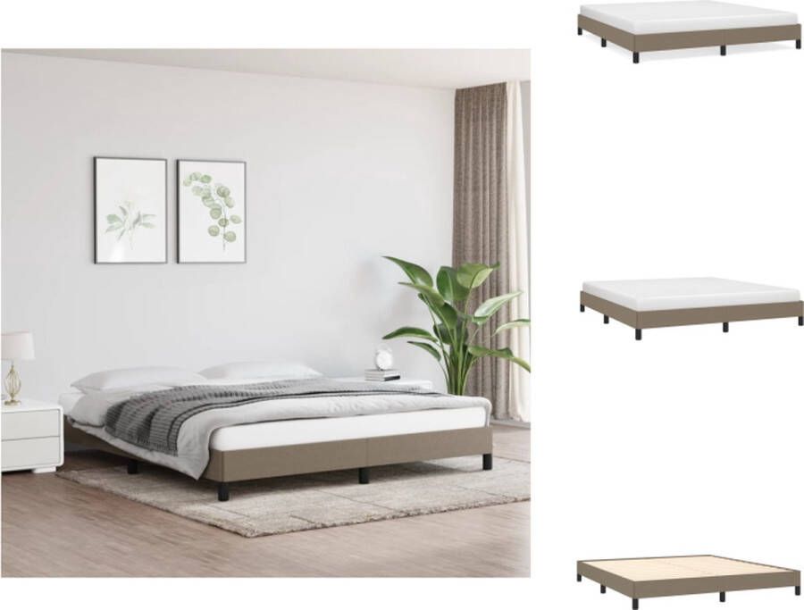 VidaXL Bedframe Taupe 203x183x25 cm Multiplex lattenbodem Duurzaam materiaal Bed