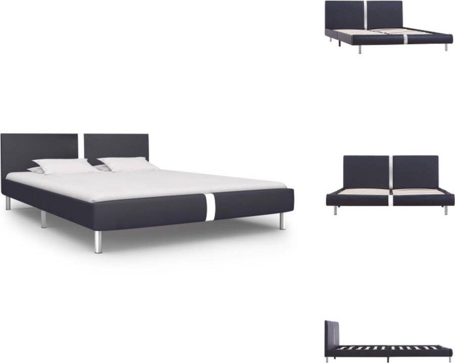 VidaXL Bedframe Zwart Klassiek design Gepoedercoat ijzeren frame MDF en stalen poten Geschikt voor matras van 120 x 200 cm 211 x 125 x 70 cm (L x B x H) Slaaphoogte 23 cm Bed