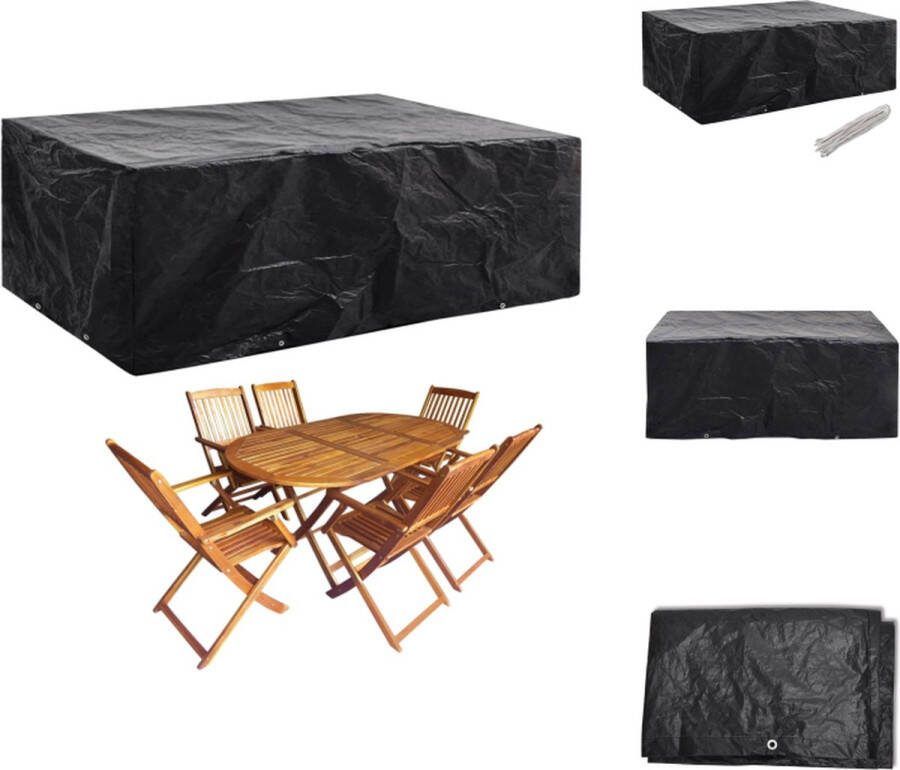 VidaXL Beschermhoes Buitenmeubelset 242x162x100 cm PE Waterdicht UV-bestendig Zwart Tuinmeubelhoes
