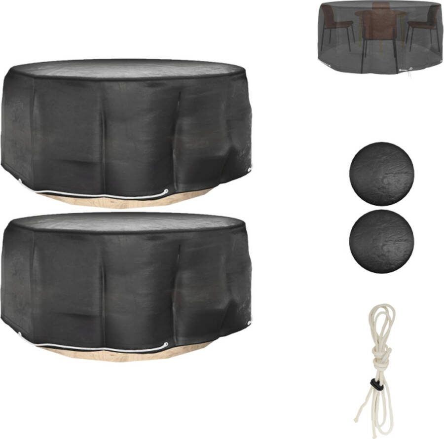 VidaXL Beschermhoes Tuinmeubelen 260x90 cm Zwart PE Water- en uv-bestendig Tuinmeubelhoes
