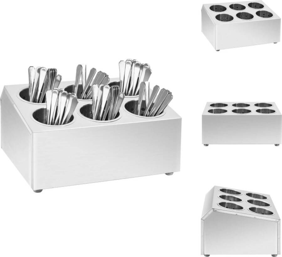 VidaXL Bestekhouder Afmetingen- 38.5 x 30.5 x 20 cm Materiaal- Roestvrij staal Bestekset