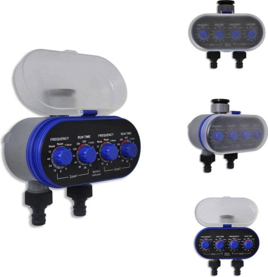 VidaXL Bewatering Tijdklok ABS 14.7 x 7 cm 1°C 21°C Max 110 PSI 1-72 uur 1-120 minuten 1-16 programmas Tuinsproeier