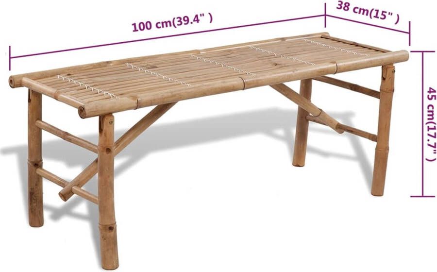 VidaXL Picknick tafel set inklapbaar bamboe 3-delig