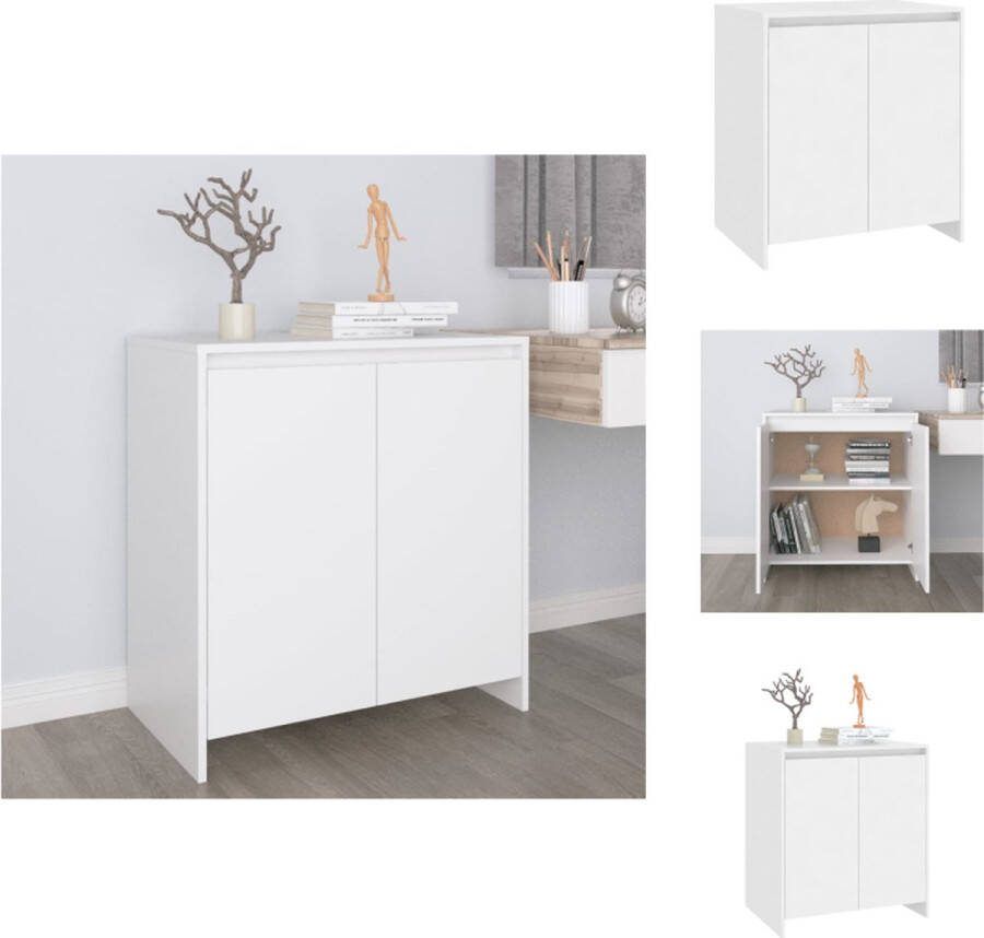 VidaXL Bijzetkast 70 x 41 x 75 cm wit houten dressoir Keukenkast