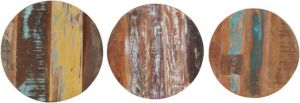 VidaXL Bijzettafel 3 st massief gerecycled hout VDXL_320688