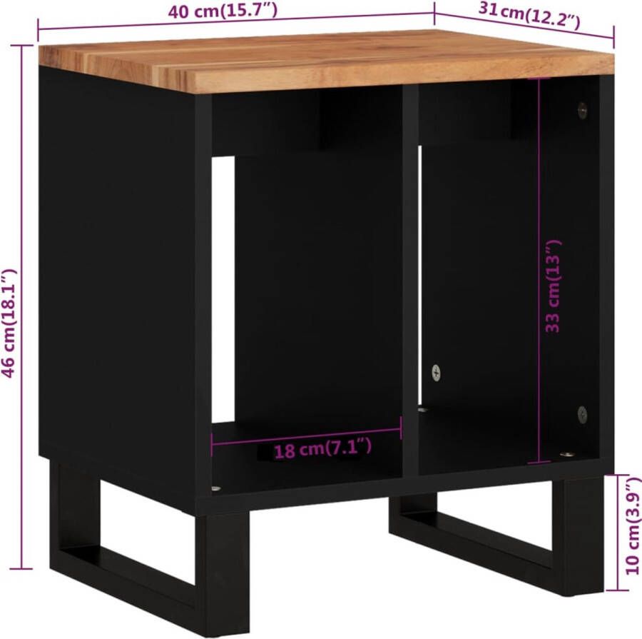 VidaXL -Bijzettafel-40x31x46-cm-massief-acaciahout-en-bewerkt-hout