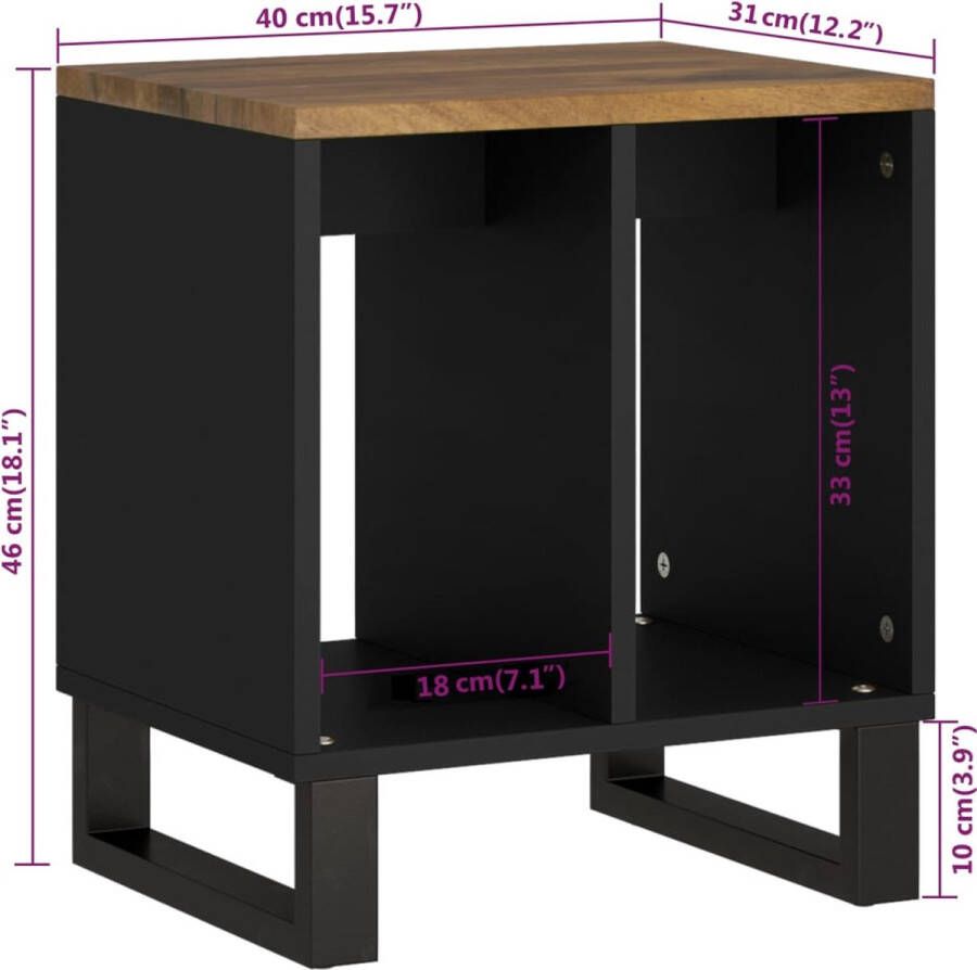 VidaXL -Bijzettafel-40x31x46-cm-massief-mangohout-en-bewerkt-hout