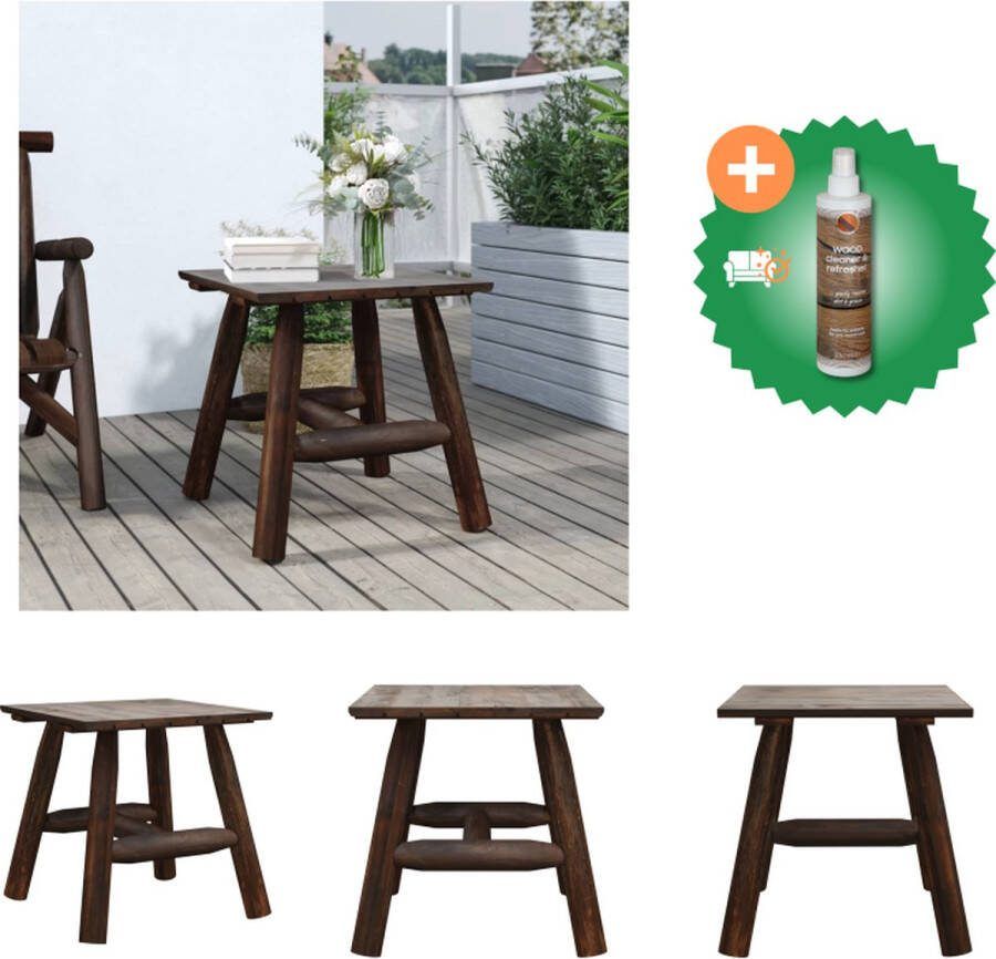 VidaXL Bijzettafel Massief vurenhout 49 x 49 x 50 cm Houten frame Tuinbank Inclusief Houtreiniger en verfrisser