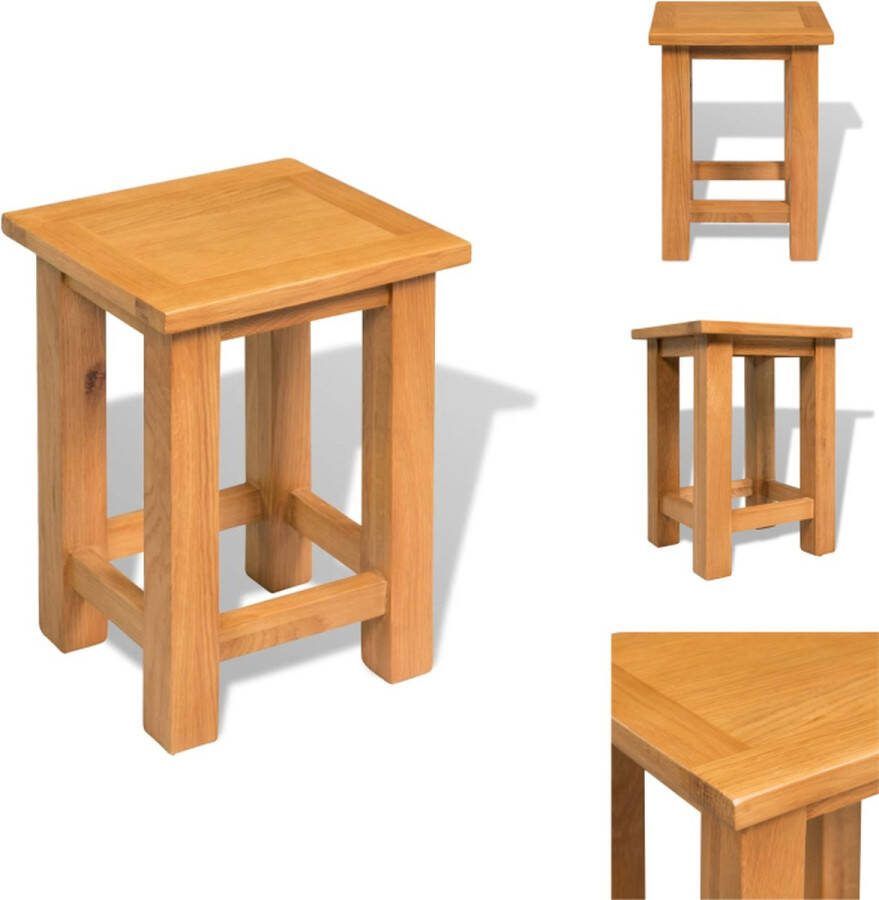 VidaXL Bijzettafel Eikenhout 27 x 24 x 37 cm Robuust en Functioneel Tafel