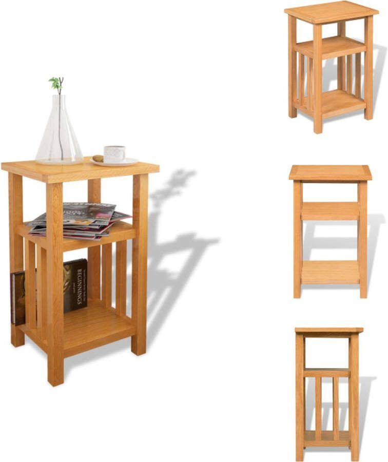 VidaXL Bijzettafel Eikenhout 27 x 35 x 55 cm Bruin Tafel