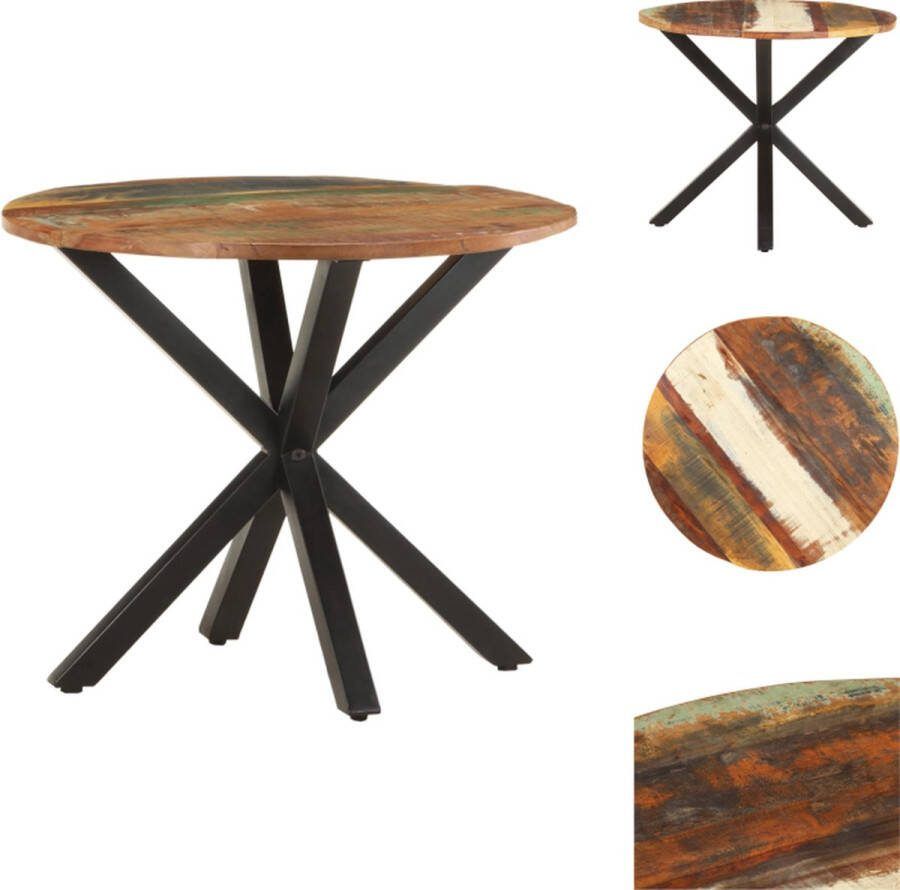 VidaXL Bijzettafel Gerecycled hout Meerkleurige afwerking 68x68x56 cm Handgemaakt Tafel
