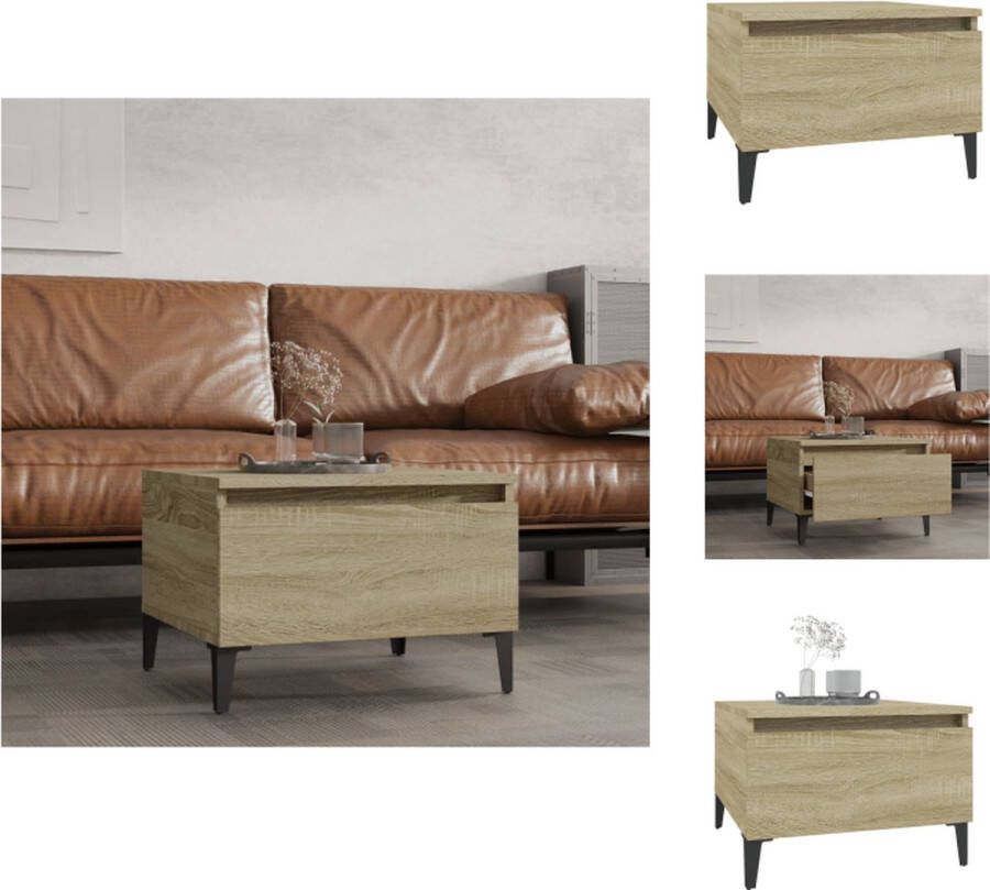 VidaXL Bijzettafel Industrieel 50 x 46 x 35 cm Sonoma Eiken Tafel