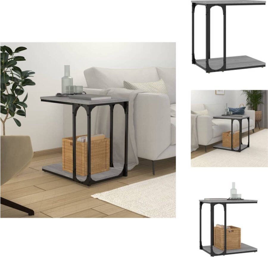 VidaXL Bijzettafel Industrieel Grijs Sonoma Eiken 50 x 35 x 52 cm Tafel