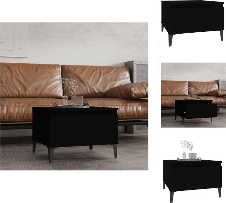 VidaXL Bijzettafel Industriële Stijl 50x46x35 cm Zwart Tafel