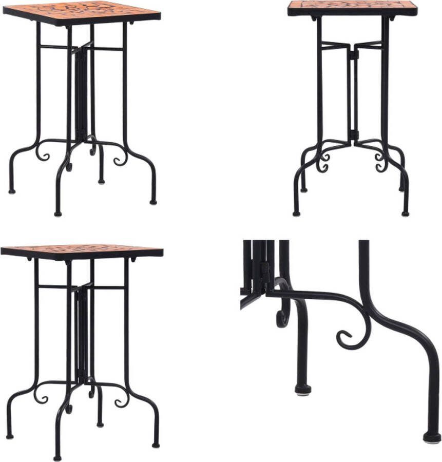 VidaXL Bijzettafel mozaïek keramiek terracottakleurig Tafeltje Tafeltjes Tafel Tafels
