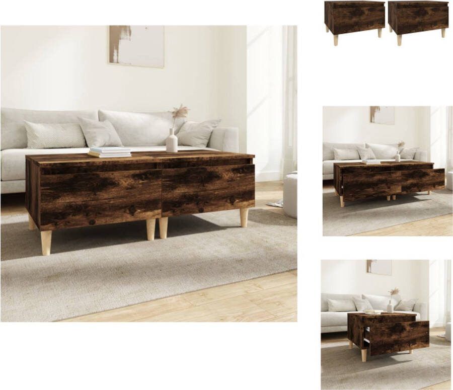 VidaXL Bijzettafels Scandinavische stijl 2 stuks Gerookt eiken 50 x 46 x 35 cm Tafel