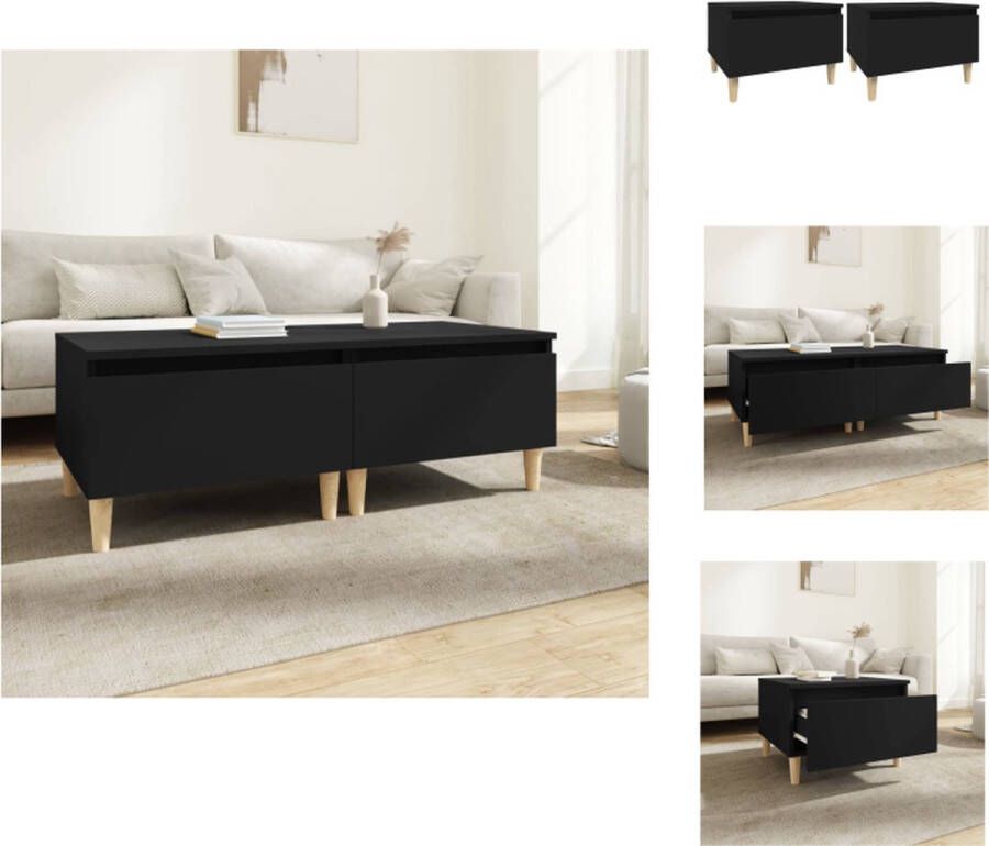 VidaXL Bijzettafels Scandinavische stijl 50 x 46 x 35 cm zwart 2 stuks Tafel