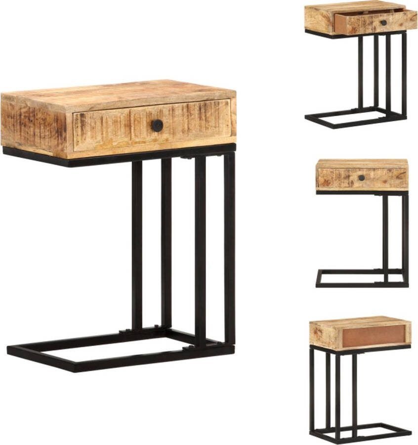 VidaXL Bijzettafeltje Massief Ruw Mangohout U-vorm 45x30x61 cm Tafel