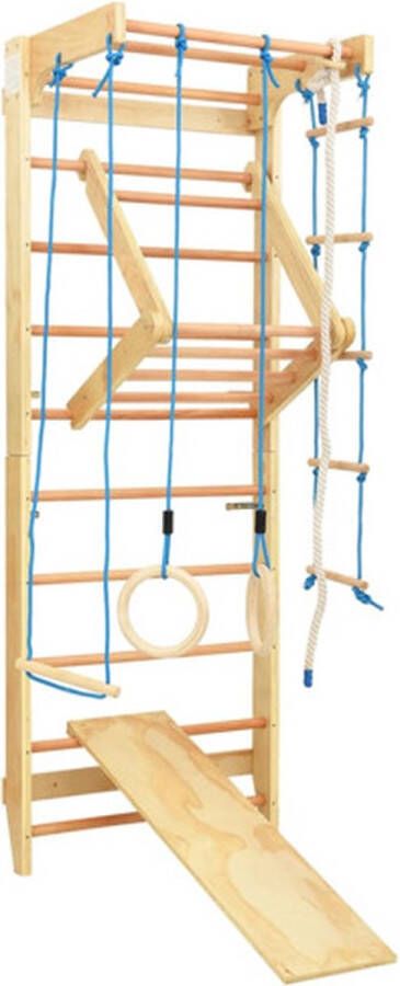 VidaXL Binnenklimset met ladders en ringen hout