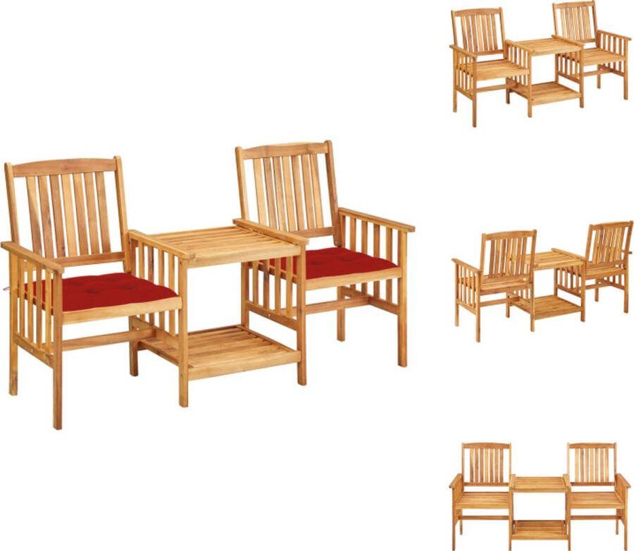 VidaXL Bistroset Acaciahout 159 x 61 x 92 cm Met kussen Tuinset