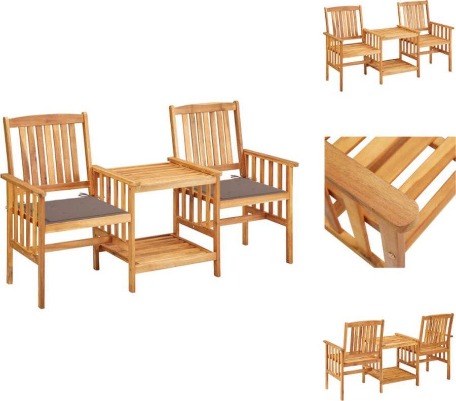VidaXL Bistroset Massief Acaciahout 159 x 61 x 92 cm Rustieke Houten Meubelen Tuinset