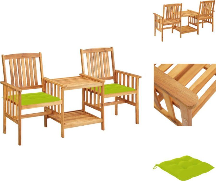 VidaXL Bistroset Massief Acaciahout 159x61x92cm Houten Tafel en Stoelen Tuinset