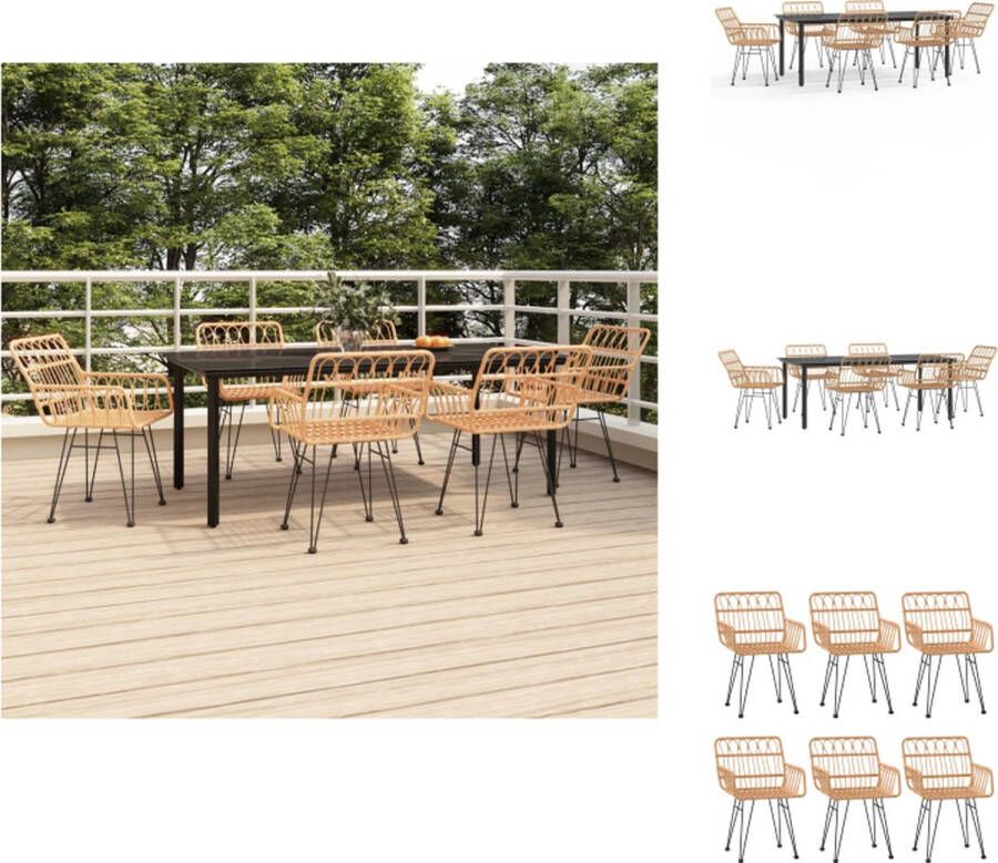 VidaXL Bistroset Tuinmeubelen PE-rattan 200 x 100 x 74 cm Zwart Tuinset