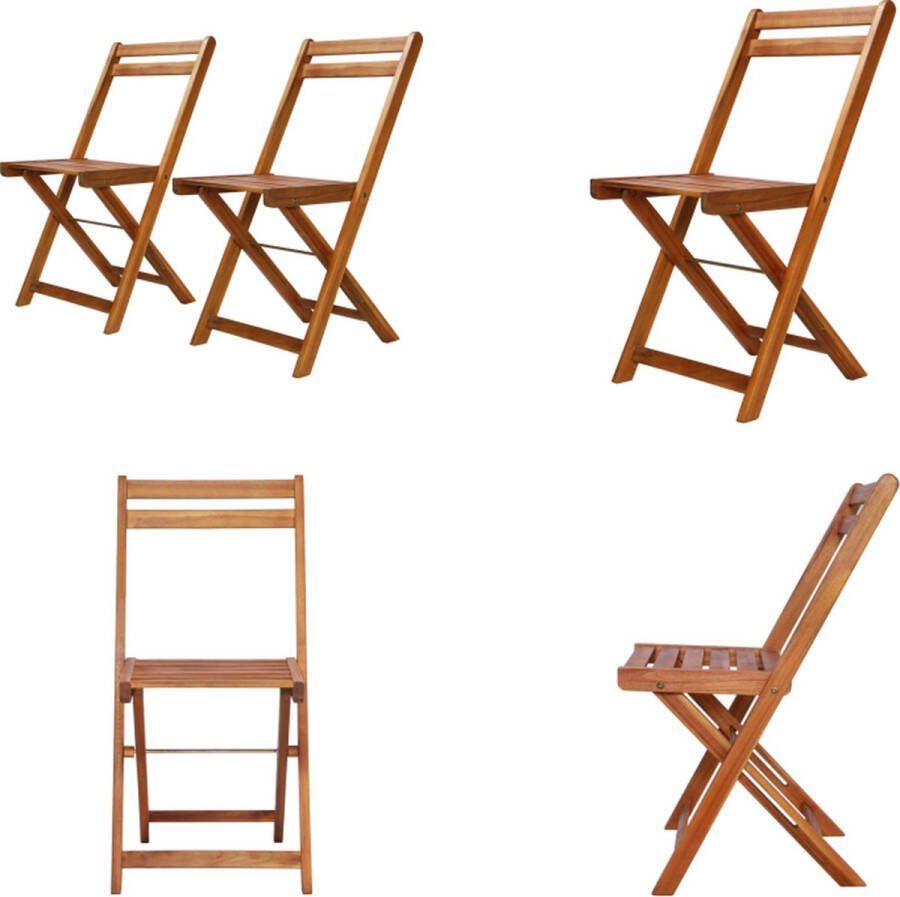 VidaXL Bistrostoelen 2 st massief acaciahout Bistrostoel Bistrostoelen Houten Tuinstoel Houten Tuinstoelen
